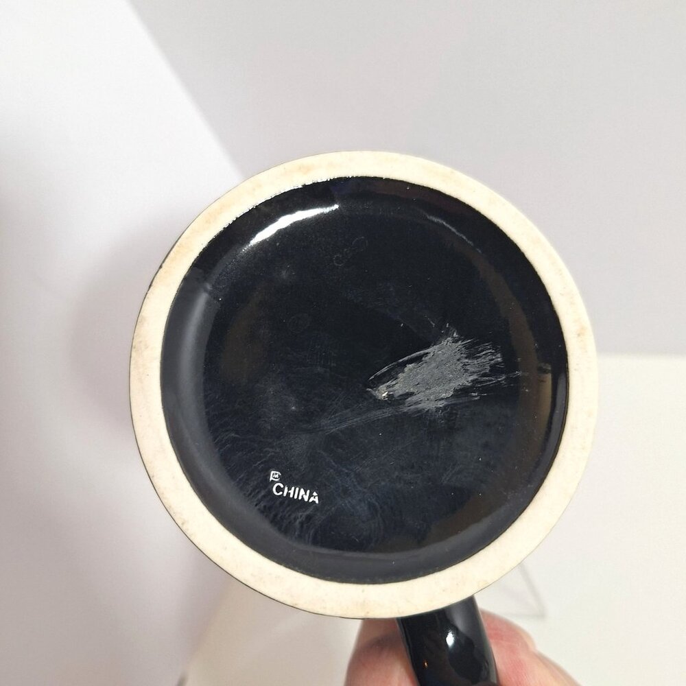 Dare To Keep Kids Off Drugs Black Ceramic Mug 12oz Vintage 90s Red Text - Picture 6 of 13